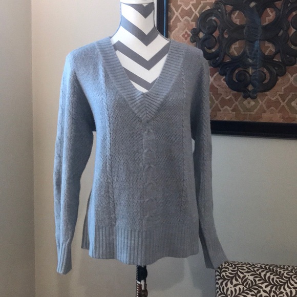 Jesse L. Light Gray V-Neck Sweater - Picture 1 of 4